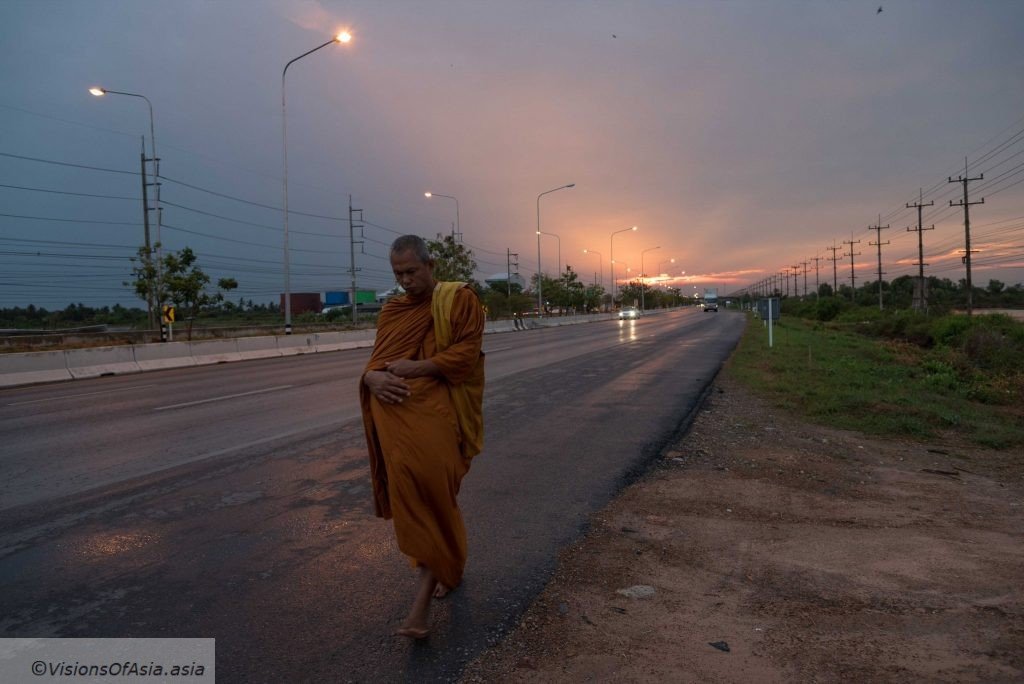 Monk on the highway