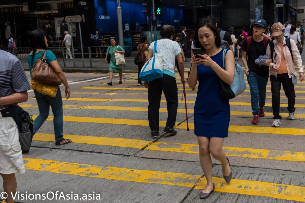 Lady crossing the street