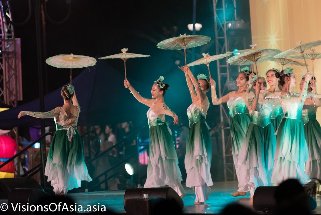 Umbrella dancers in Shatin Park