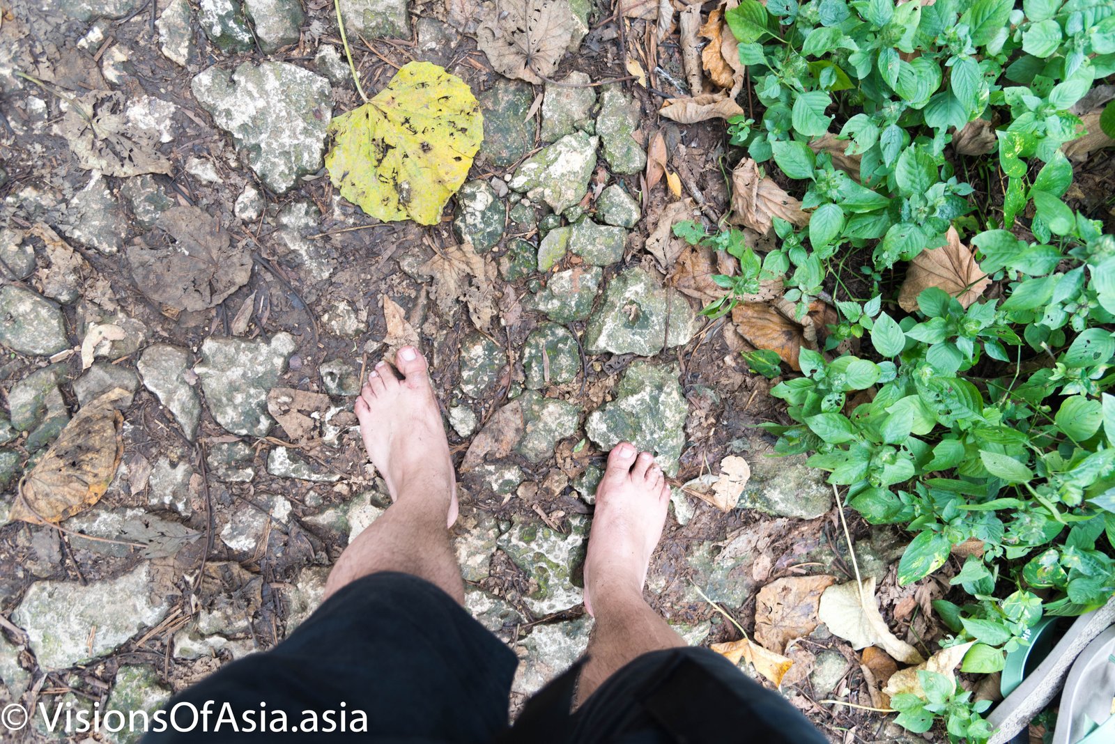 Barefoot hike