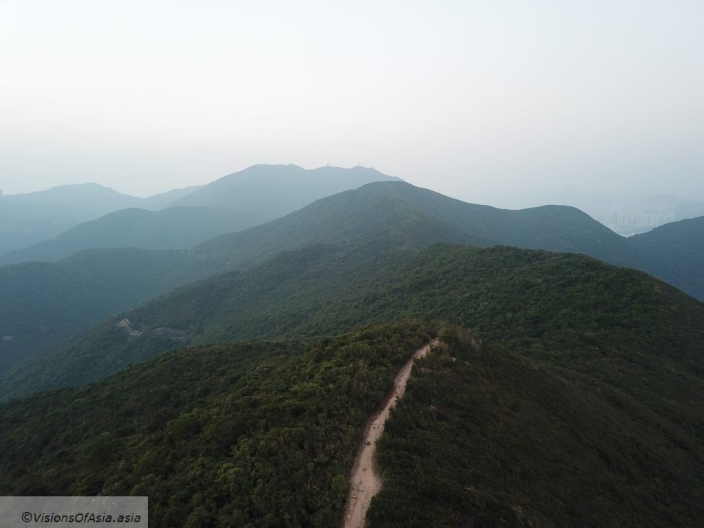 Drone view of the Dragon's back ridge