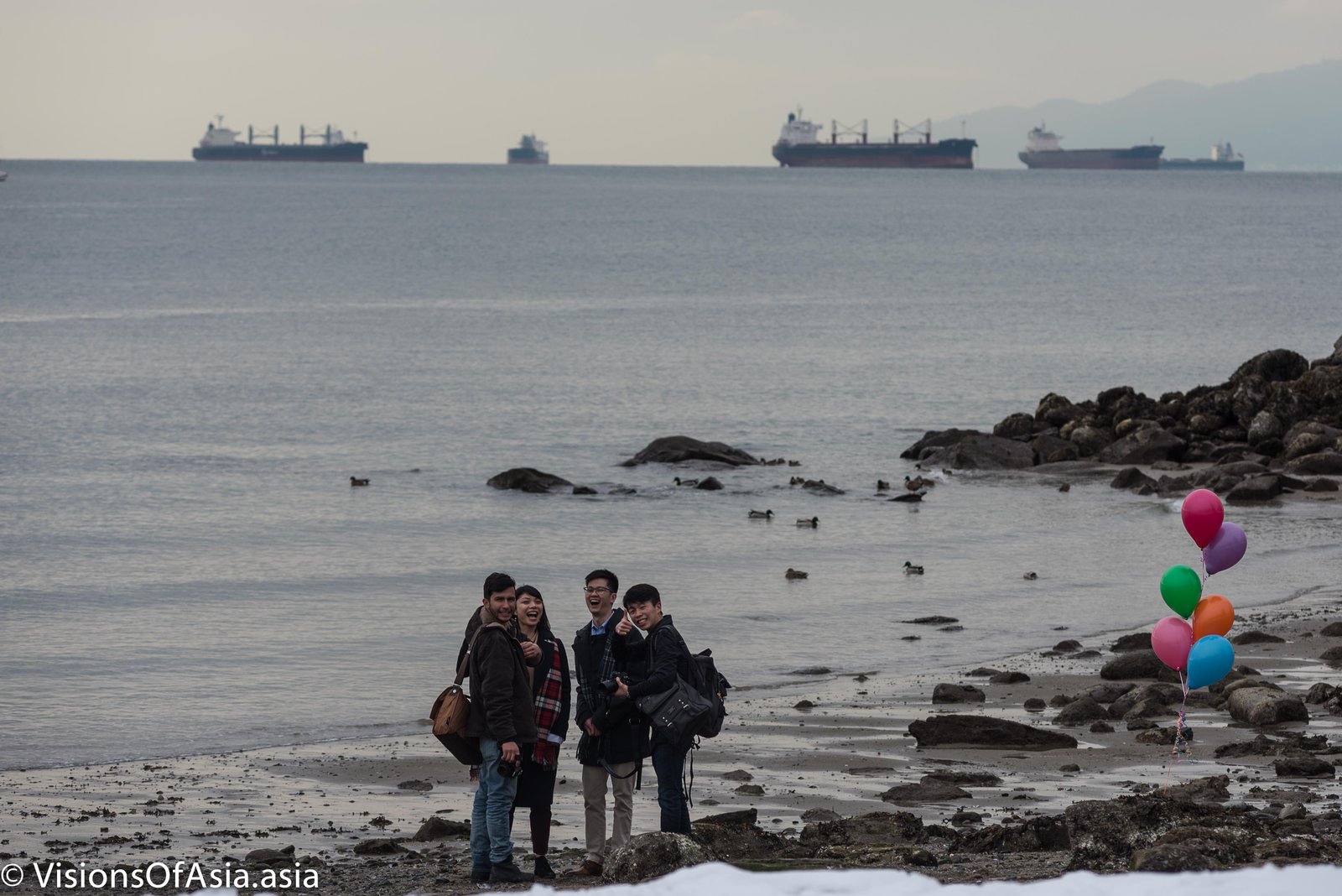 Asian students in english bay