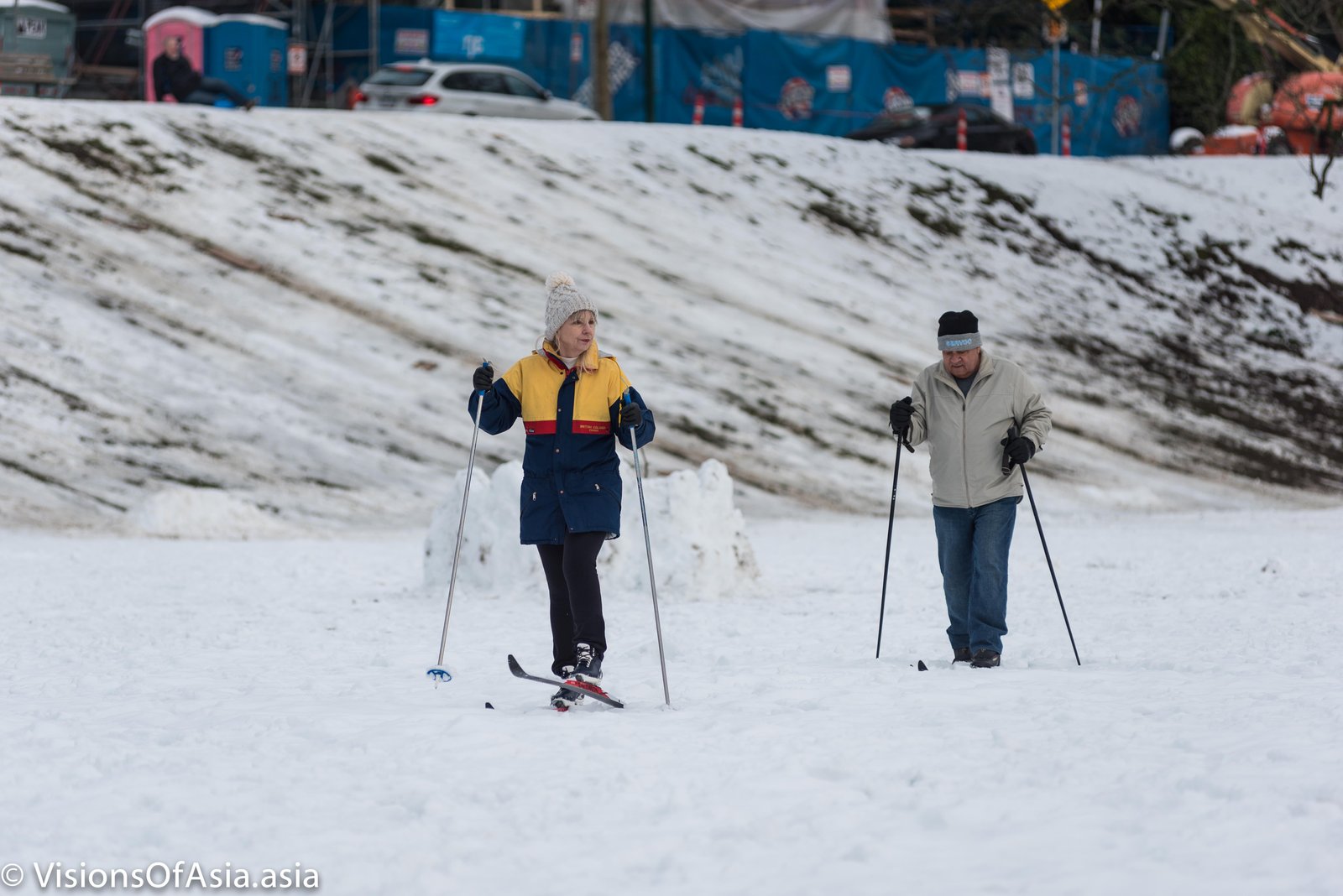 Cross-country skiing in english bay