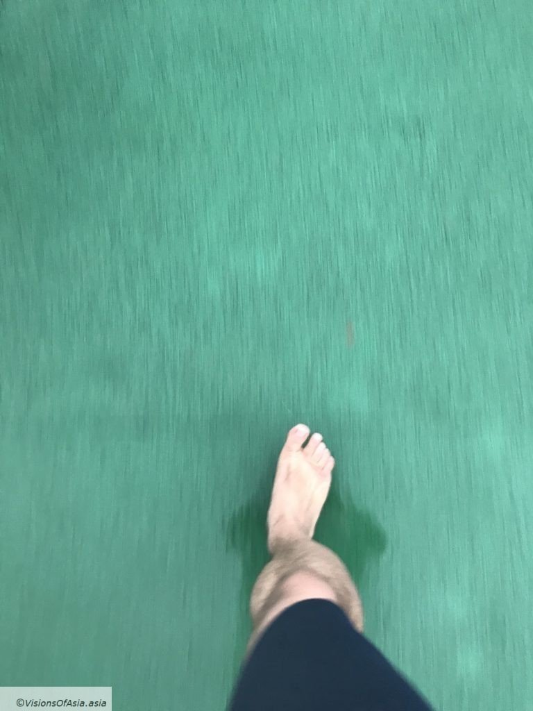 Barefoot run in the rain