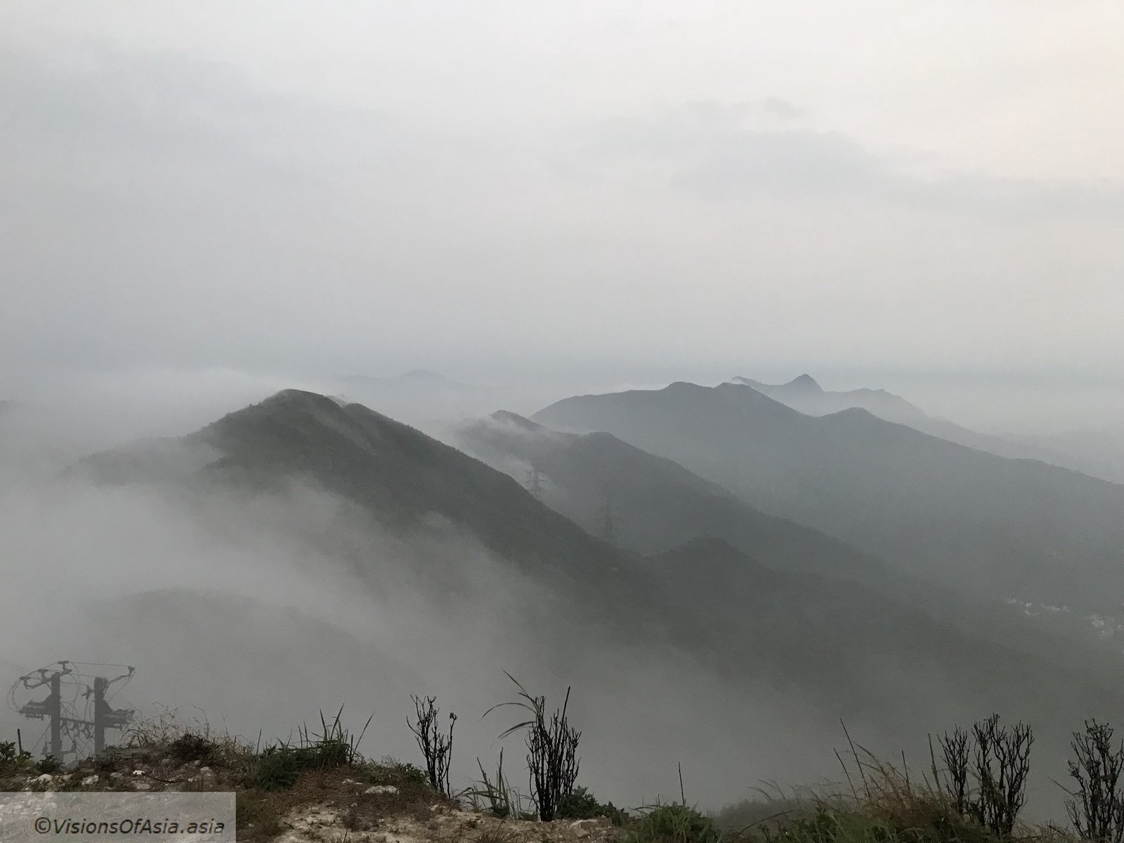 Clouds shroud middle peak