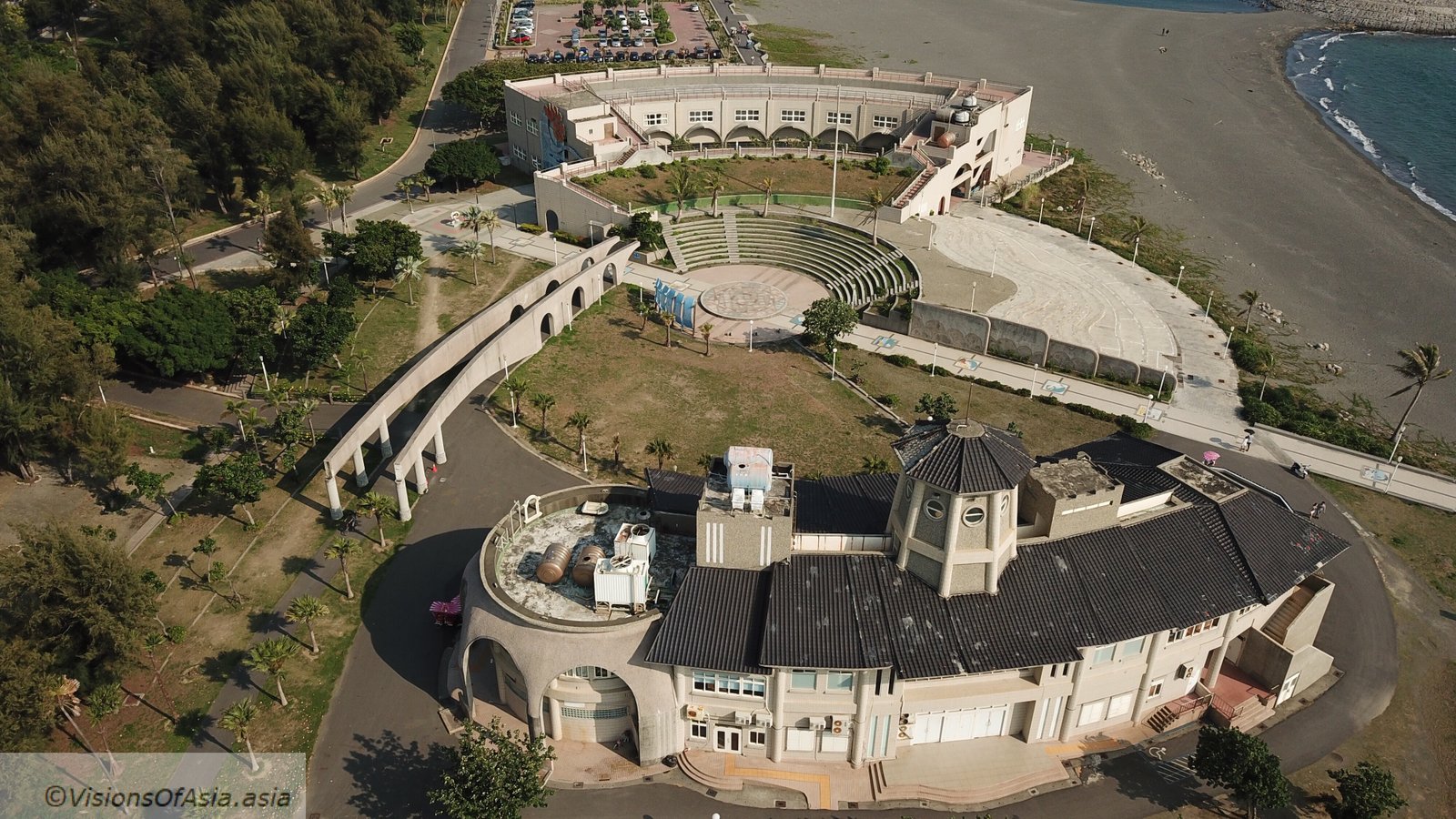 The shell museum of Cijin Island seen by drone.