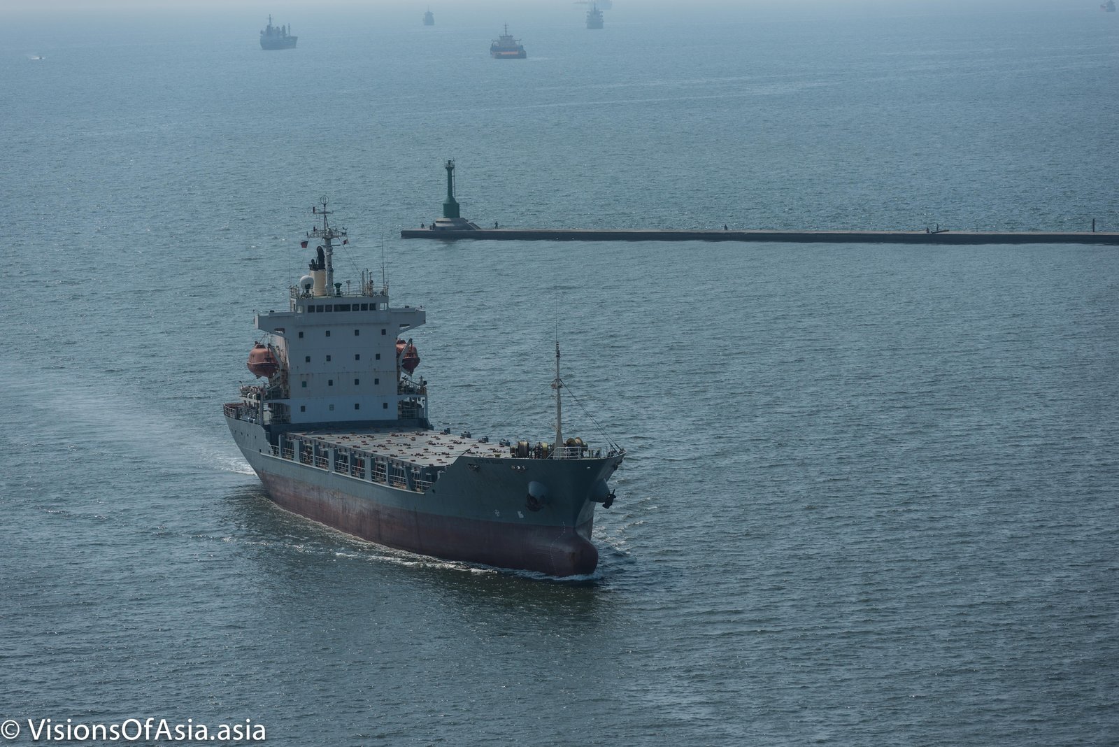 Ship entering Kaohsiung Harbour