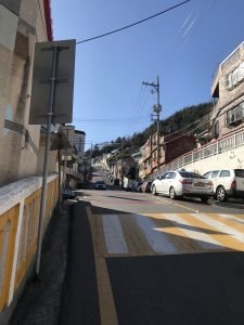 Climbing to Gamcheon Culture village