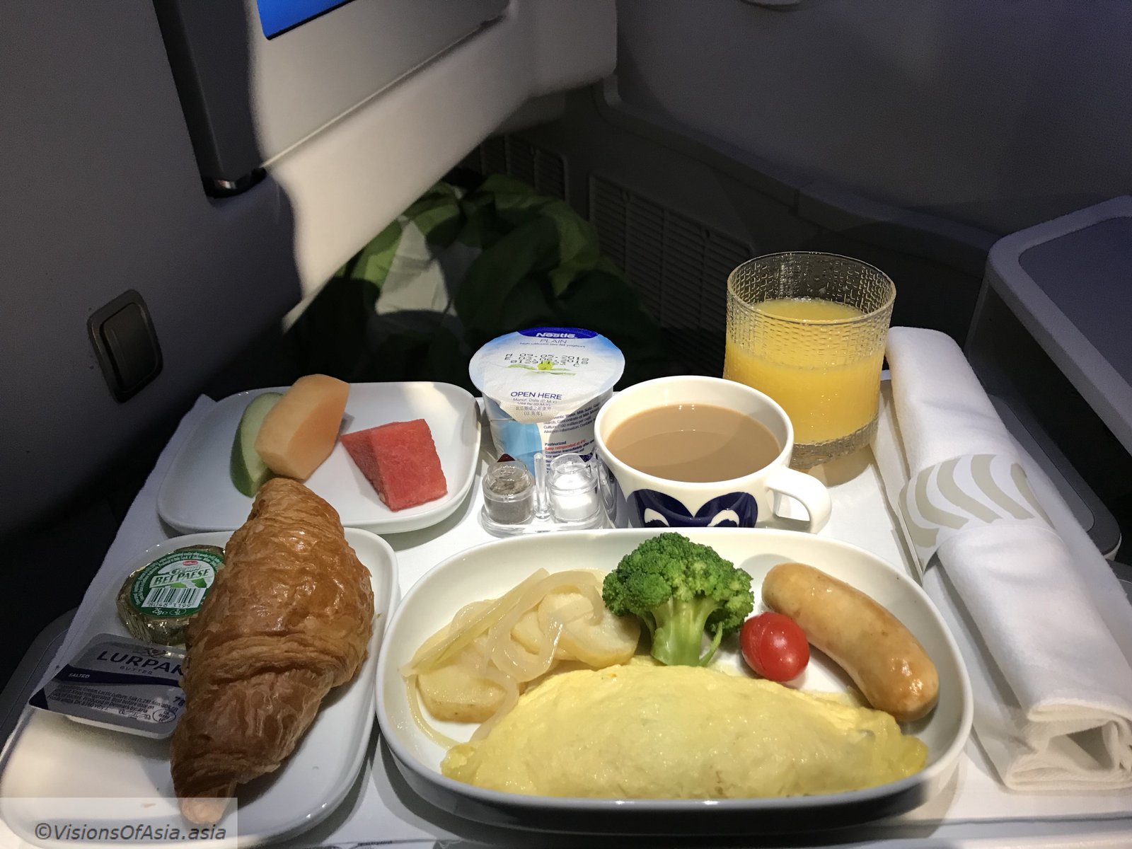 Breakfast on flight AY099
