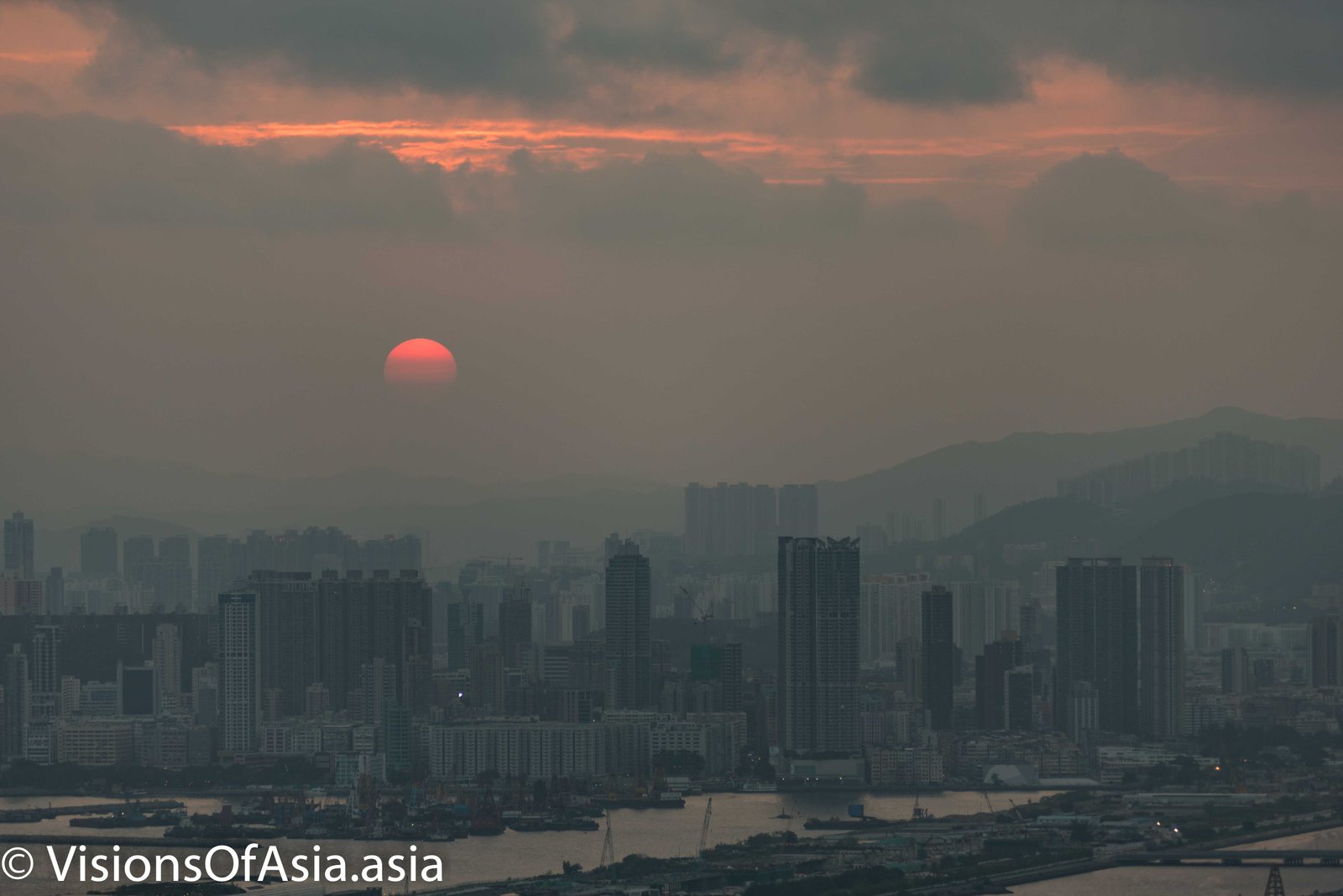 Sunset over Kowloon Bay