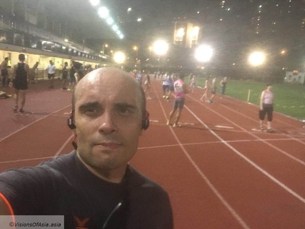 Barefoot running on the track