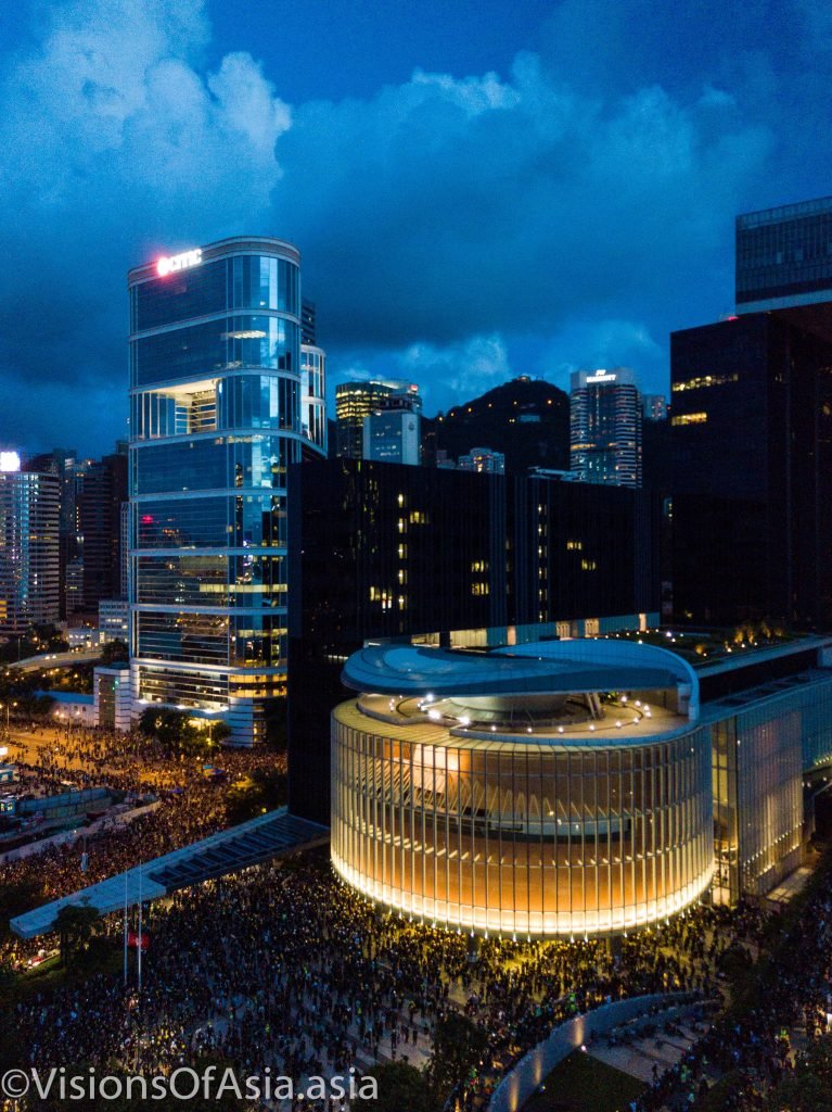 A drone view of the LegCo under siege