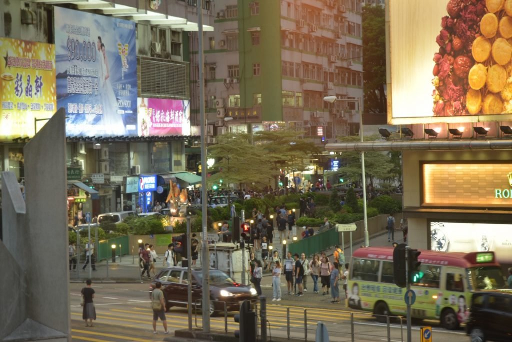 Protesters assembling on Nathan Road