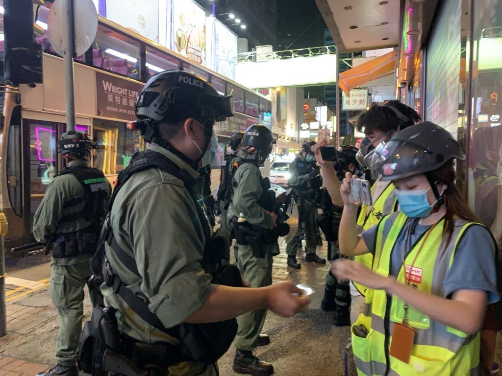 Journalists during a stop and search
