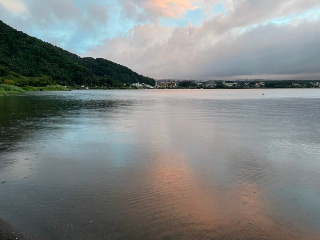 Sunset on lake Kawaguchi